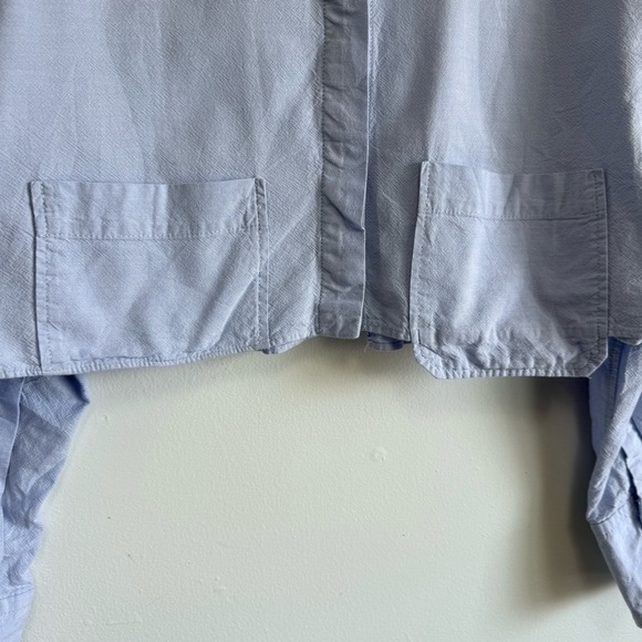 ZARA Light Blue Cropped Oxford Shirt Minimalist Clean Girl Size M - Picture 3 of 8